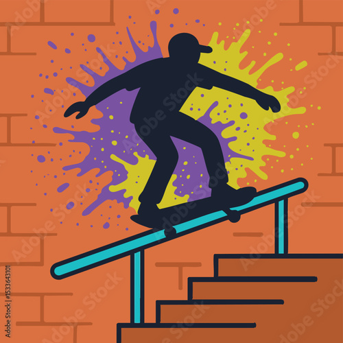 skateboarder jumping on the wall