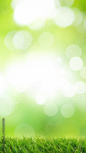 Lush green grass and soft focus sunshine nature scene outdoor bright atmosphere tranquil viewpoint