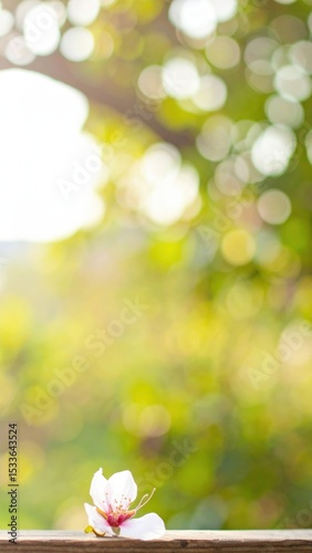 Delicate cherry blossom blooming in vibrant nature outdoor setting soft focus background serene atmosphere