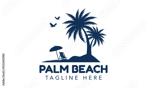 Palm beach logo design vector
