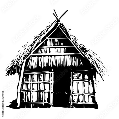 Hut home silhouette