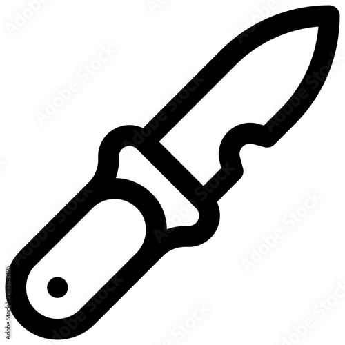 Dive knife. Editable stroke vector icon.