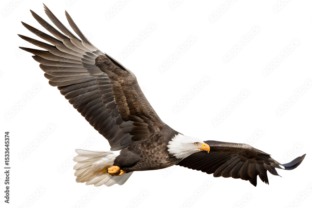 Naklejka premium flying animal eagle bird isolated on white background PNG ,ai generated