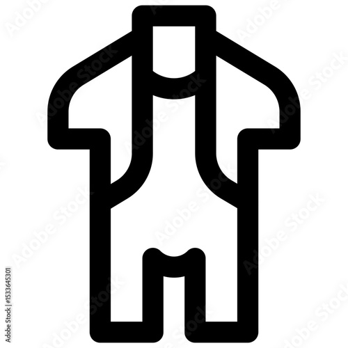 Shorty wetsuit. Editable stroke vector icon.