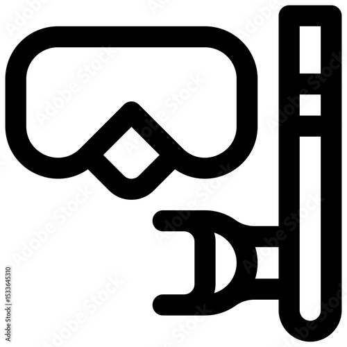 Snorkelling mask. Editable stroke vector icon.