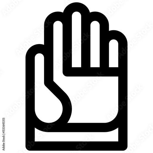 Neoprene gloves. Editable stroke vector icon.