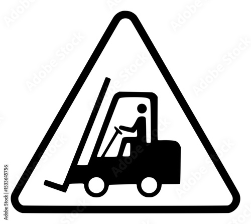 Forklift warning sign silhouette