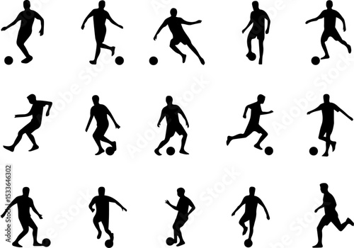 A big collection of football players people playing football soccer