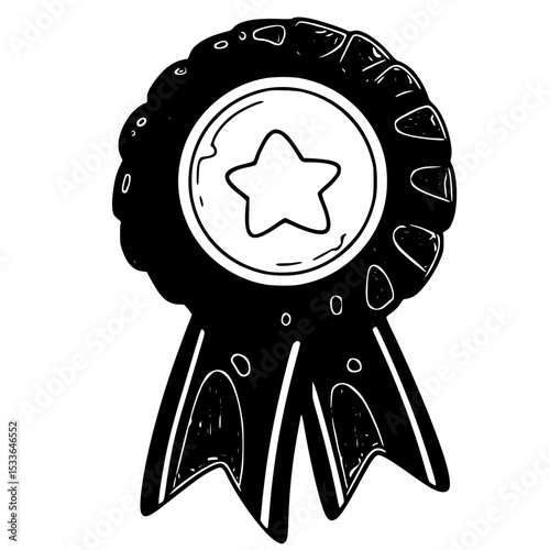 Star award rosette silhouette