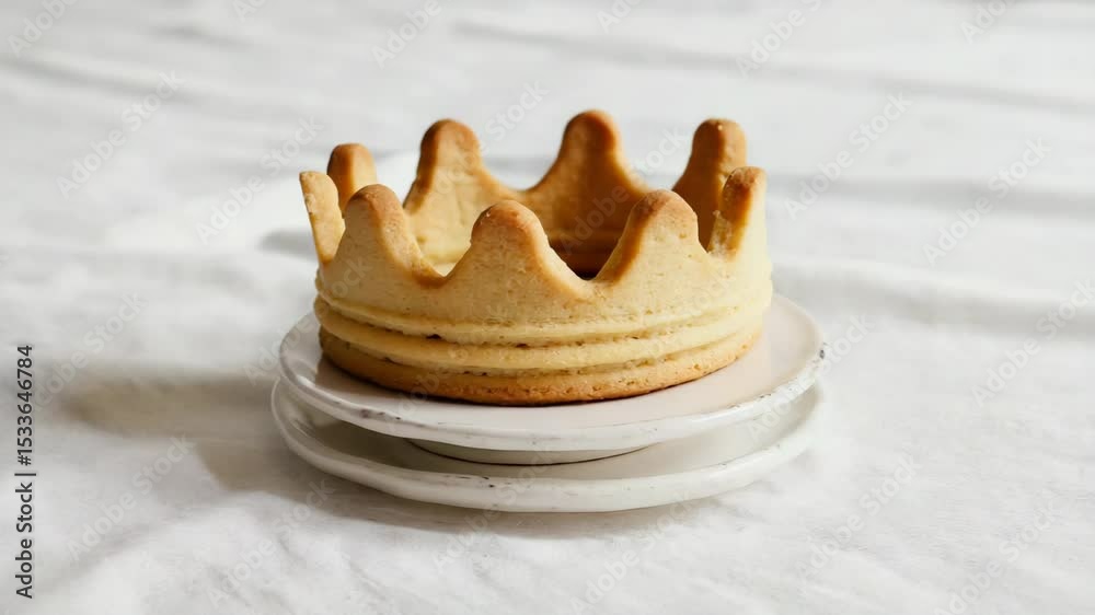 Royal crown-shaped cookie served for Three Kings Day, symbolizing the visit of the Magi and the Epiphany celebration