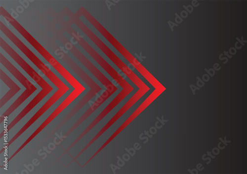 Abstract red arrow on gray background. Vector illustration. Eps 10.