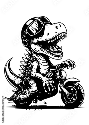 Dino biker silhouette