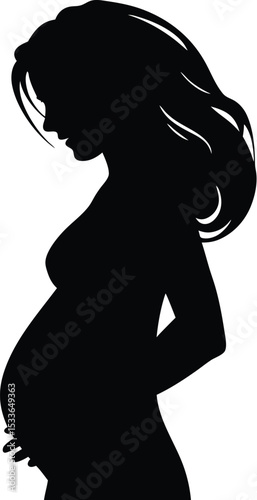 pregnant woman, side view, silhouette collection