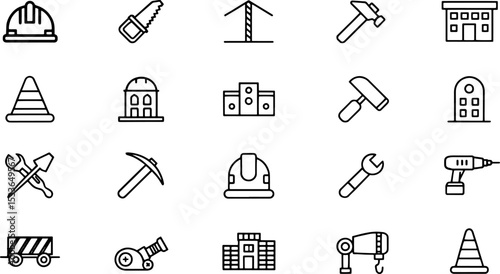 line icons in black  industry and construction bla.eps