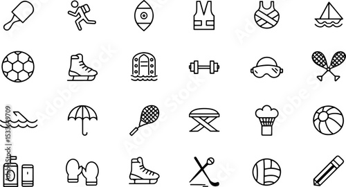 line icons related to activity  sports  play  vaca (1).eps