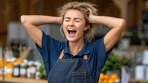 Woman expressing strong emotion