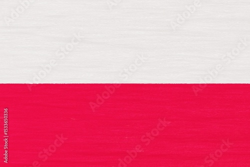 Wooden texture painted in colors of flag of Poland. Flat view