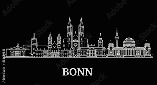 Bonn Skyline Germany Cityscape Vector.