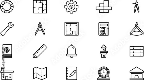 line icons related to architect  architecture  pro.eps