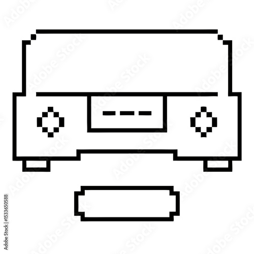 Creative pixel art illustration of a gaming console with classic design elements