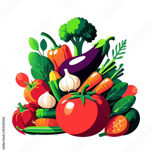 Vibrant assortment of fresh garden vegetables