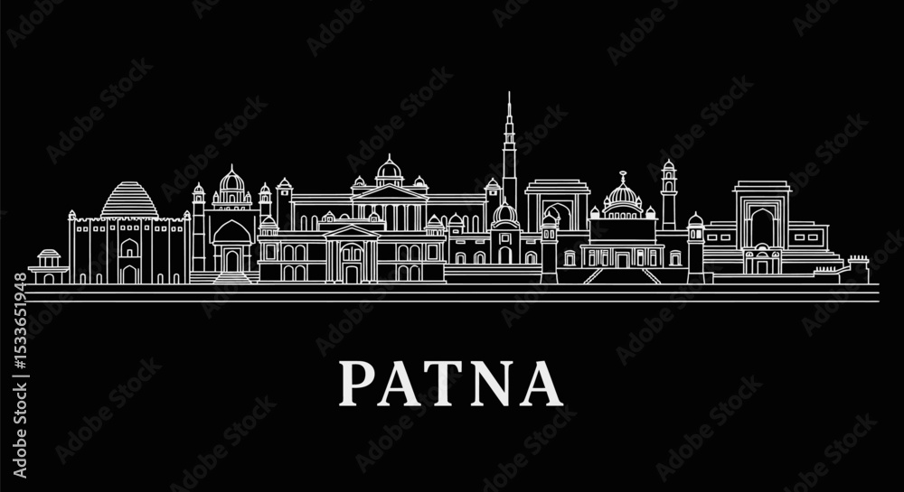 Fototapeta premium Patna Skyline India Cityscape Architecture.