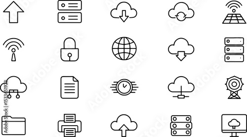 line icons related to data exchange  traffic  file (1).eps