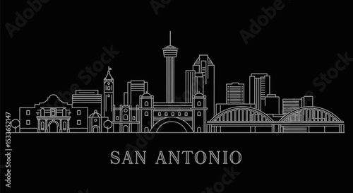 San Antonio Skyline Texas Cityscape Vector.