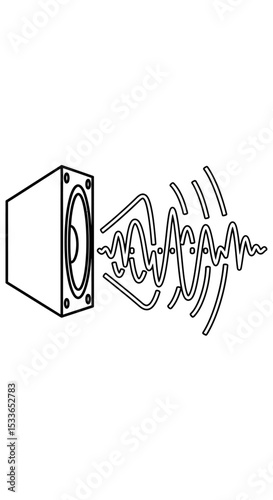 Sound Wave from Speaker Vector Illustration – Audio Frequency Concept