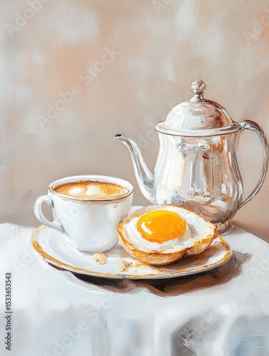 ultra quality image of breakfast with coffee cup