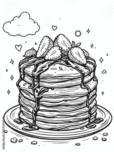 Chocolate crepe pancake .eps