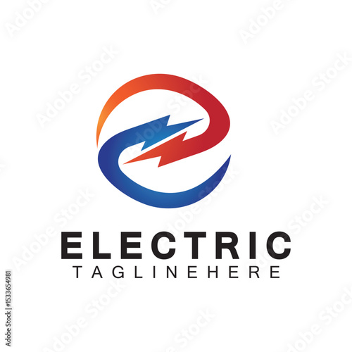 Abstract Letter E Electric Bold Logo design, Power Logo, Energy logo design template