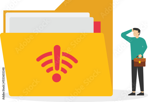 Loading folder, slow internet stock illustration

