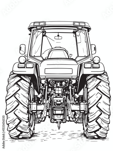 Agricultural blue tractor .eps