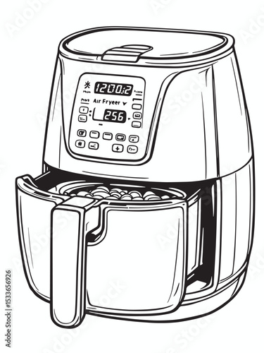Air Fryer Black Electric Deep Fryer .eps