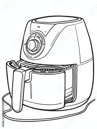 Air Fryer Black Electric Deep Fryer .eps