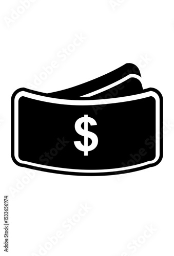 Black dollar bills icon. three cash notes.
black icon representing three dollar bills
