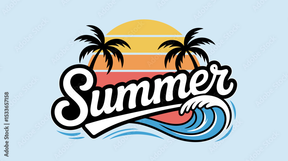 Naklejka premium Retro Summer Vibes Graphic Design