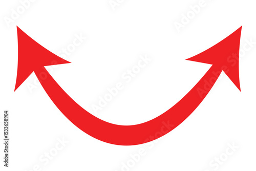 Dual sided arrow Vector in red color. Red arrow pointed right and left side png file.