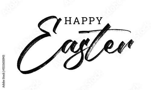 Happy Easter lettering vector. Hand drawn elegant modern vector calligraphy.