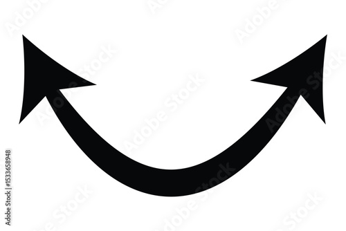Dual sided arrow Vector in black color. black arrow pointed right and left side png file.