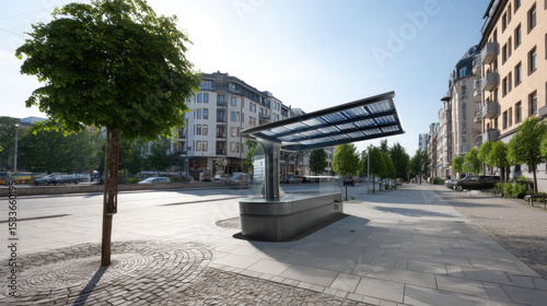 Electric car is charged from a charging station that takes energy from solar panels. Close up. The concept of an alternative energy source, energy saving, careful attitude to our planet Earth.