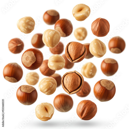 Wallpaper Mural hazelnuts isolated on white background Torontodigital.ca