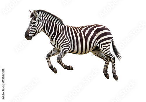 Striking Zebra: Powerful Wildlife Photography on white background