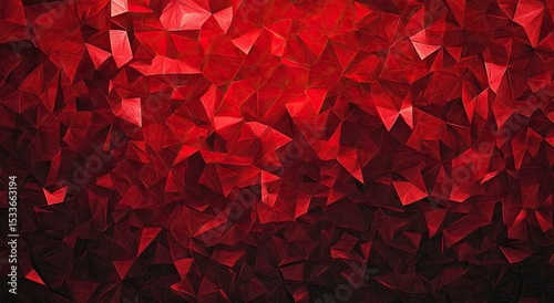 Abstract polygon pattern of deep crimson