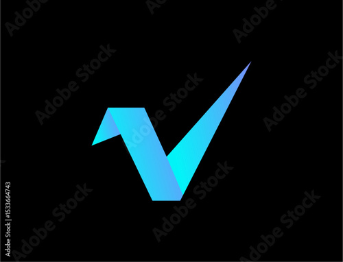 Abstract gradient checkmark design