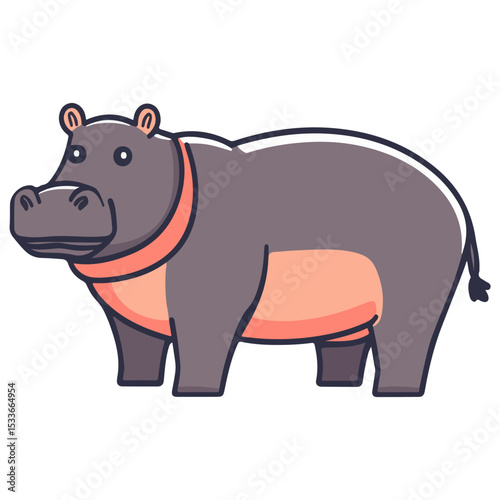 hippopotamus, animal, vector, transparent background, creature, mammal, hippo, cute, nature, wildlife, isolated, big, fat, zoo, wild