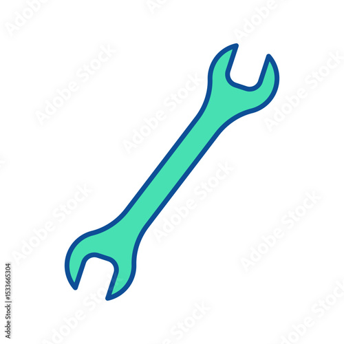 Wrench icon. Construction tool. Color vector illustration