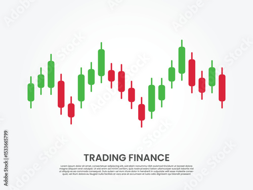 Candle stick chart indicator. Business investment trading analysis. Vector