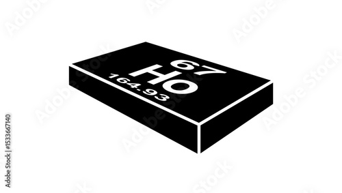 Holmium chemical symbol, black isolated silhouette